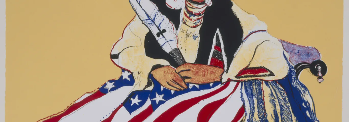 Bicentennial Indian, from the “Spirit of Independence: Kent Bicentennial Portfolio” by Fritz Scholder
