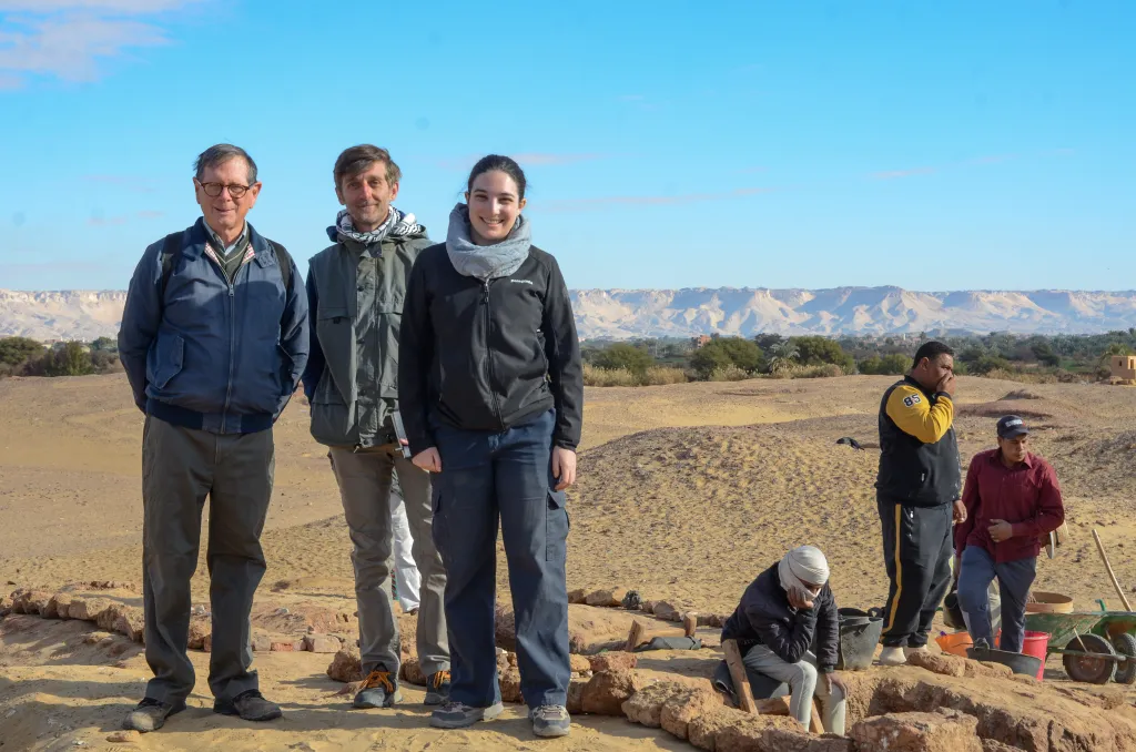 WashU Amheida Team: Roger, Dr. Aravecchia, and Harper (Left to Right) 
